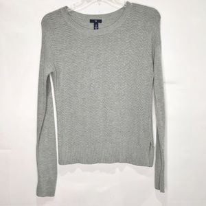 Gap Women's Classic Gray Chevron Weave Sweater S